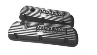 1964-73 Mustang, Block Letters Black Valve Covers